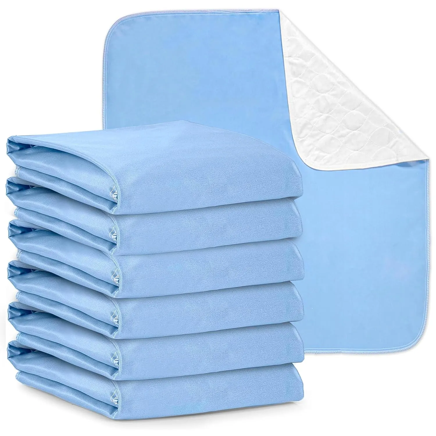 Washable Bed Pads - Reusable Waterproof Mattress Pad for Kids & Adults - for Use as Seniors Incontinence Bed Pads, Potty Training, and Pet Pee Pads for Dogs and Cats - Pack of 6 - 17x24