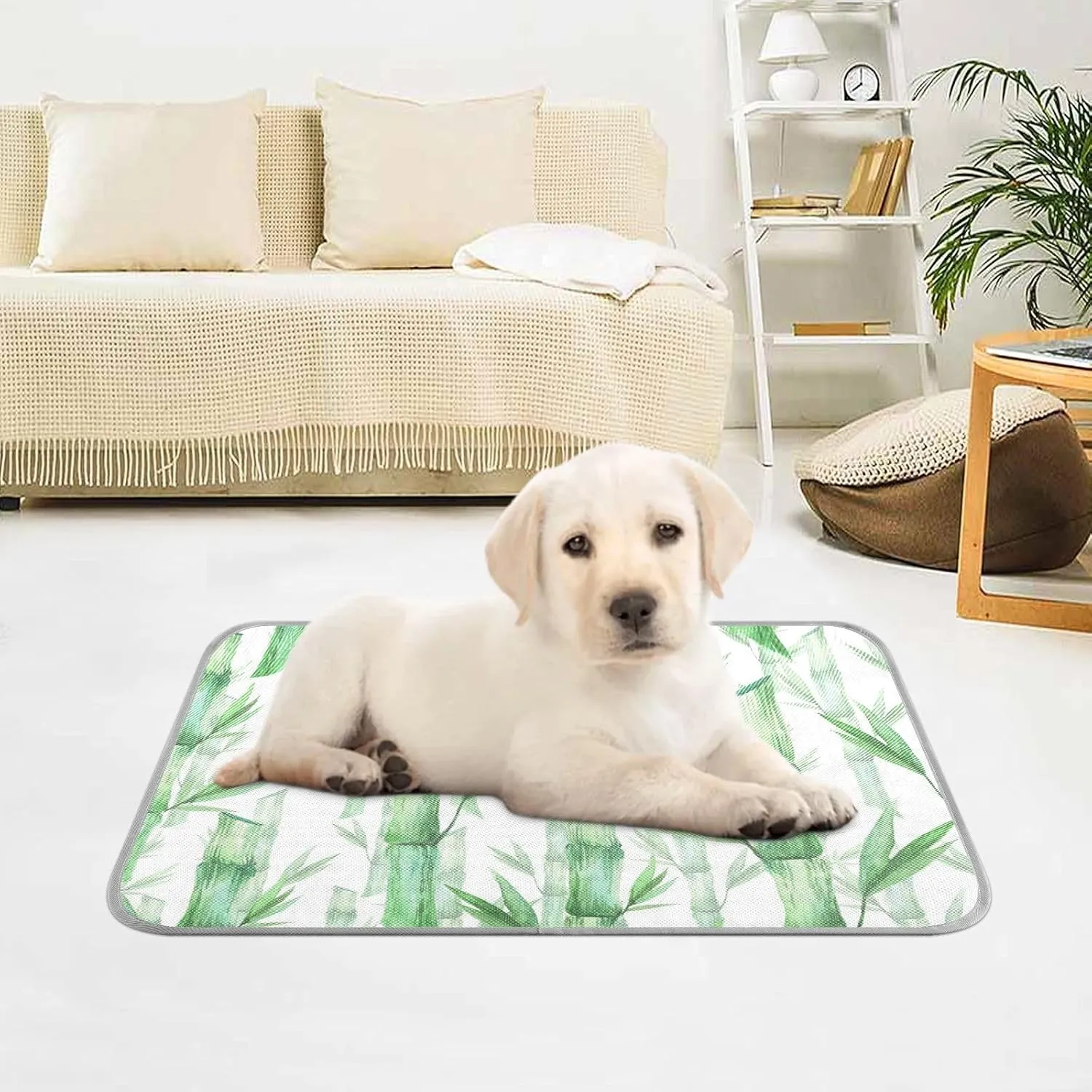 Washable Dog Cooling Mat Bamboo Summer Cats Sleeping Mat Watercolor Summer Dog Bed Mats 22x27.6inch Pet Ice Silk Sleep Kennel Pad Animal Sleep Bed for Home Outdoor Travel