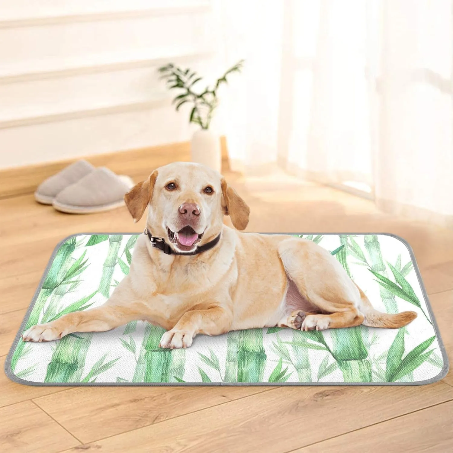 Washable Dog Cooling Mat Bamboo Summer Cats Sleeping Mat Watercolor Summer Dog Bed Mats 22x27.6inch Pet Ice Silk Sleep Kennel Pad Animal Sleep Bed for Home Outdoor Travel