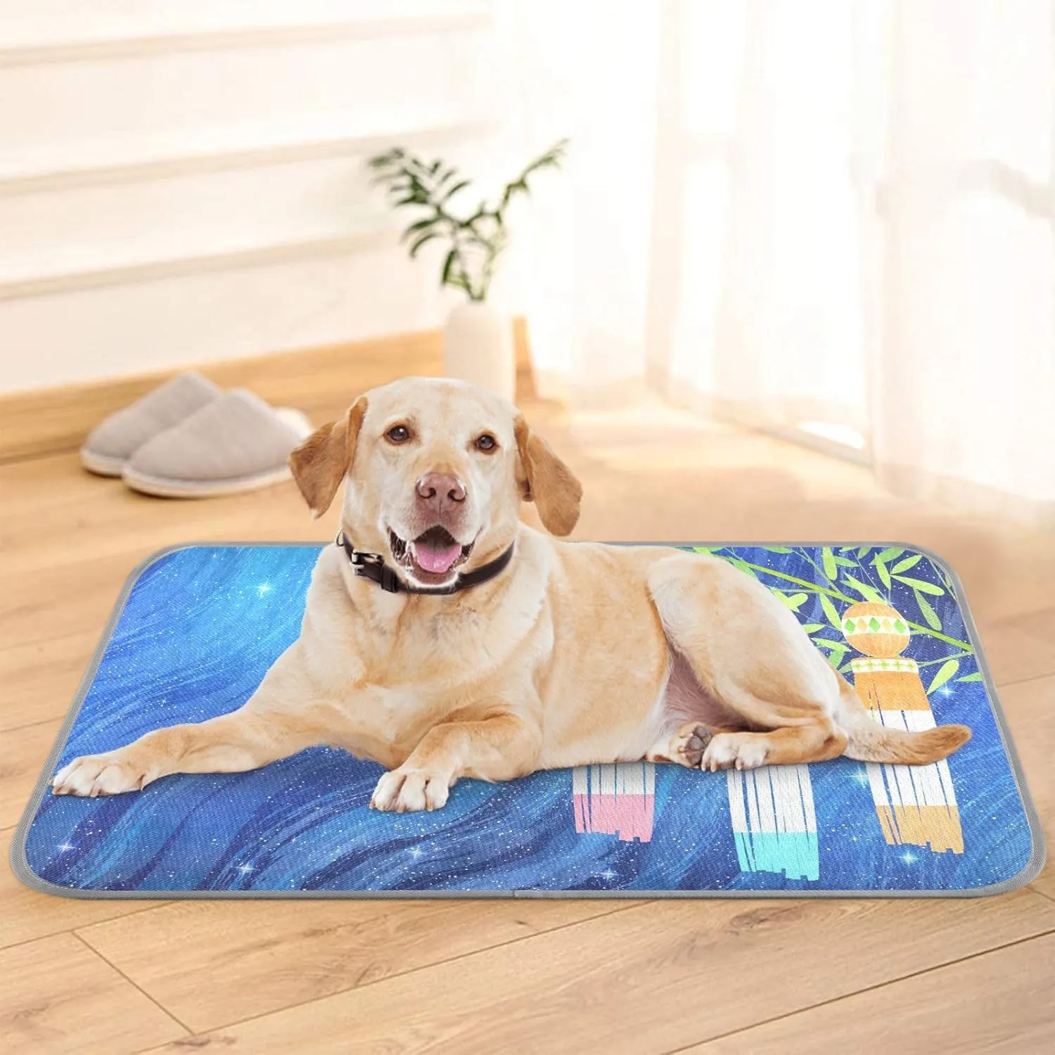 Washable Dog Cooling Mat Summer Milky Way Bamboo Summer Cats Sleeping Mat Magic Galaxy Dog Bed Mats 22x27.6inch Pet Ice Silk Sleep Kennel Pad Animal Sleep Bed for Home Outdoor Travel