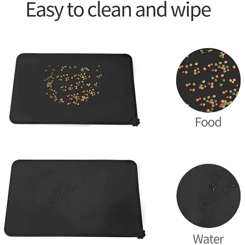 WOOZAPET Stainless Steel Bowls and Silicone Mat Bundle